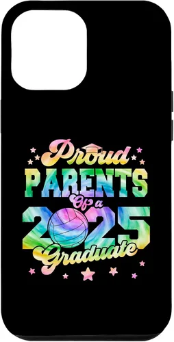 Vista 25 de iPhone 16 Parents of a 2025 Graduate Tie Dye Graduation VolleyBall Case