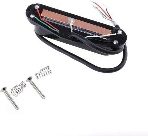 Vista 3 de Musiclily Pastilla Dual Hot Rail de Alta Salida para Guitarra Humbucker del Tamaño de Bobina Simple para Guitarra Eléctrica Fender Squier Strat
