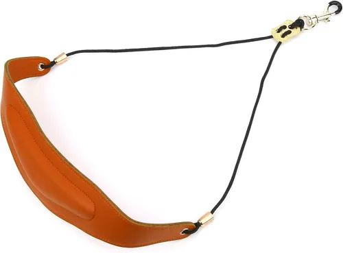 Vista 6 de Correa de saxofón acolchada para el cuello de saxofón con gancho giratorio, Naranja