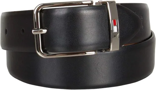Vista 3 de Tommy Hilfiger Cinturón de vestir reversible para niños, Negro