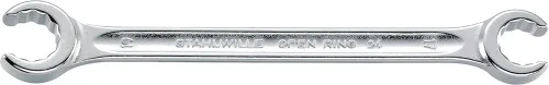 Vista 3 de Stahlwille 41081417 - Llave de anillo abierto de doble extremo, en ángulo, de aleación de acero cromado y cromada, bimágono con perfil
