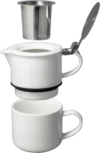 Vista 7 de FORLIFE Té para uno con infusor de 14 onzas, grafito negro