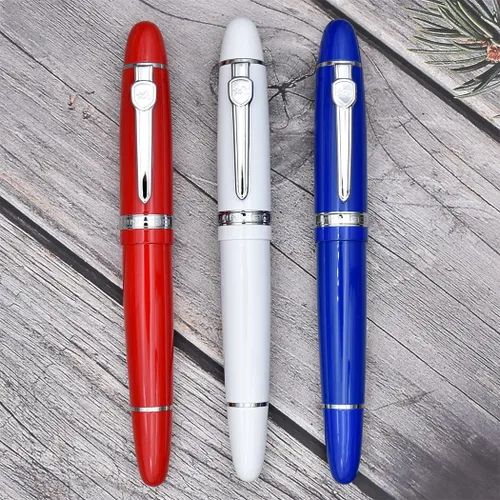 Vista 4 de Jinhao 159 - Pluma estilográfica pesada grande, 3 piezas en 3 colores (rojo, blanco, azul)