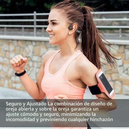 Vista 7 de Auriculares de conducción ósea, auriculares Bluetooth 5.3 de oreja abierta, auriculares de conducción ósea con micrófono, IPX7 impermeables