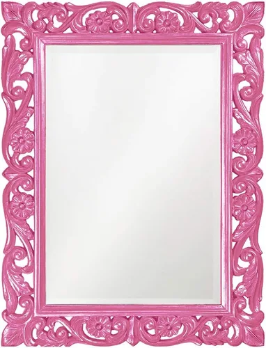 Vista 10 de Howard Elliott Chateau Rectangular Hanging Wall Mirror, Scroll Work Frame, Black, 31.5 x 42 Inch