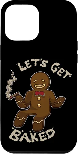 Vista 26 de Divertida funda navideña para iPhone 16 con diseño de pan de jengibre y marihuana