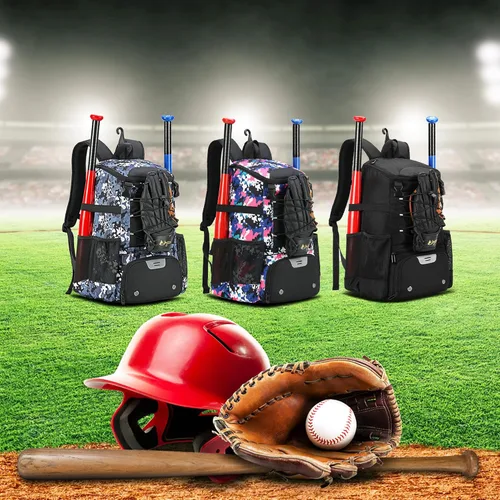 Vista 7 de Mochila para equipamiento de sóftbol, mochila para béisbol para niñas jóvenes y adultas, ligera con compartimento para zapatos, gancho para valla