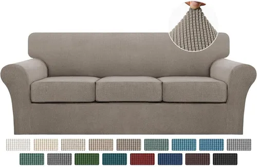 Vista 31 de Turquoize 2 fundas para sillas de sala de estar, funda de sofá con fundas de cojín individuales, funda de muebles para sillas (silla, beige biscotti)