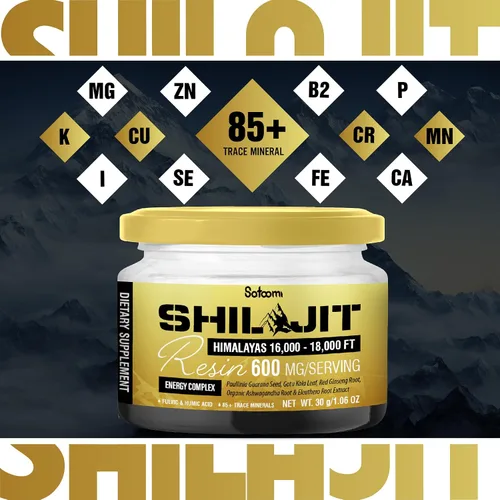Vista 3 de Satoomi Shilajit - Resina orgánica del Himalaya - Suplemento Shilajit de 1.06 oz con más de 85 minerales traza, Paullinia Guaraná, Gotu Kola y más