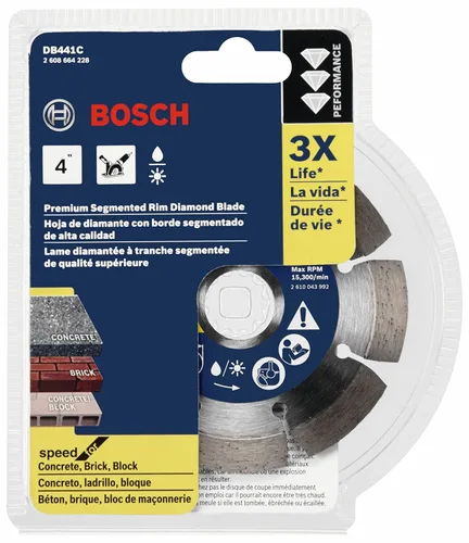 Vista 2 de Bosch DB441C Hoja de diamante de borde segmentado premium de 4 pulgadas para cortes ásperos universales
