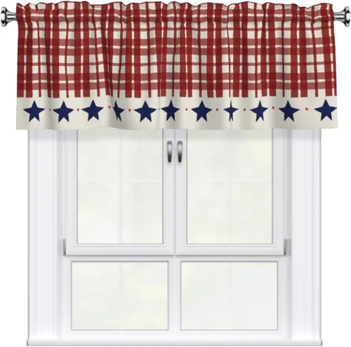 Vista 37 de Cenefa de estrella del oeste de Texas para ventana, rústica, granja, granero, cocina, cenefa de ventana rural vintage con bolsillo para barra