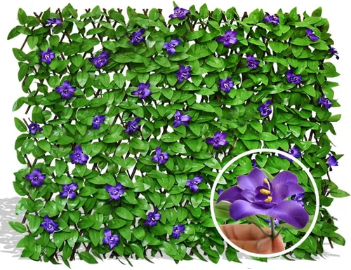 Vista 10 de Pantalla de Privacidad de Cerca Expandible para Balcón, Patio Exterior, Panel Decorativo de Cercado de Hiedra Artificial, Setos Artificiales