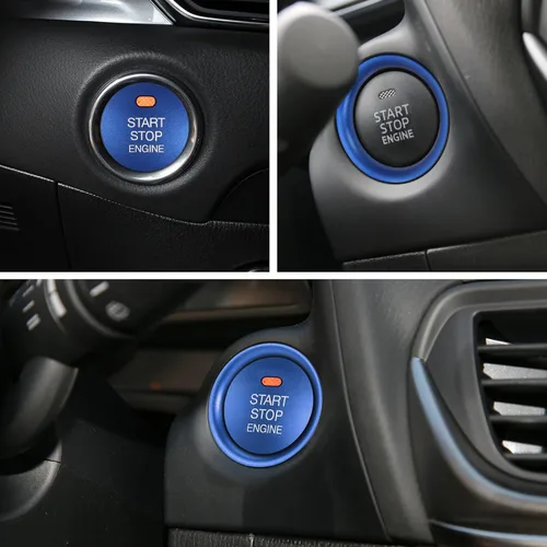 Vista 6 de TOMALL Cubierta de aluminio para botón de arranque del motor compatible con Mazda CX-3 CX-4 CX-5 CX-9 MX-5 CX-9 MX-5 Tapa del botón de encendido