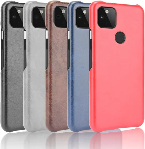 Vista 6 de Funda de teléfono para Google Pixel 5a 5G, [piel sintética] + [plástico duro] para Google Pixel 5a 5G, antideslizante, a prueba de golpes