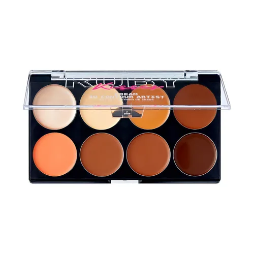 Vista 2 de Ruby Kisses Acabado Impecable con Paleta de Maquillaje de Contorno en Crema 3D – Ligera, Multi-Paleta, Base de Contorno, Crema, Esculpe y Destaca