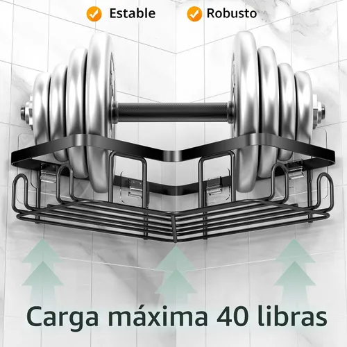 Vista 3 de Moforoco Paquete de 5 organizadores de ducha, en forma de L, 10.2 pulgadas de diámetro, ángulo recto de 90 grados, a prueba de óxido, fácil