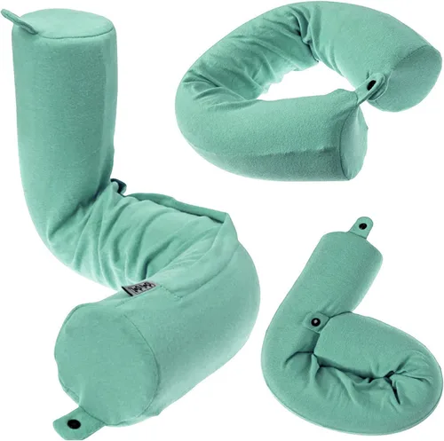 Vista 10 de Dot&Dot Almohada de viaje de espuma viscoelástica para aviones - Almohada de viaje para dormir - Almohada de avión para soporte cervical - Almohada