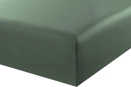 Vista 9 de Sábana bajera de 600 hilos, viscosa de bambú tamaño individual extra larga XL, color verde azulado