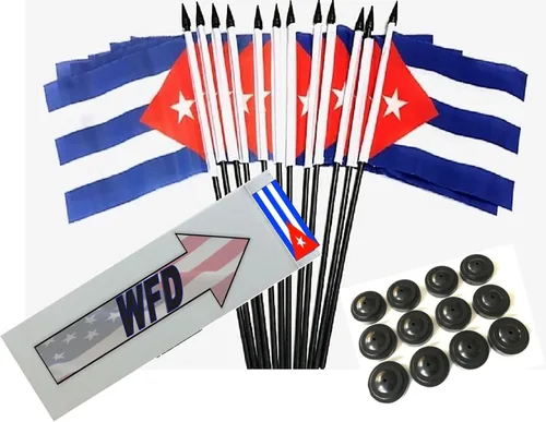 Vista 67 de Paquete de 12 banderas de escritorio de oficina en miniatura de poliéster Afganistán de 4 x 6 pulgadas y pequeñas banderas de mesa, 1 docena de mini