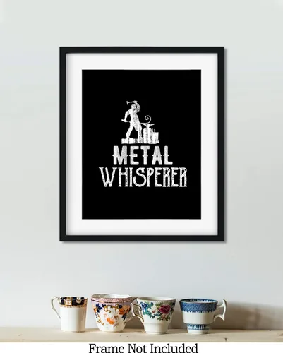 Vista 7 de Metal Whisperer - Decoración de pared de herrería sin marco de 8 x 10 pulgadas sobre un fondo negro, gran regalo para herreros o aquellos que aman