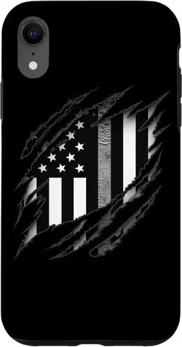 Vista 25 de Correctional Correctional Officers Silver Line - Carcasa para iPhone 16 con la bandera estadounidense
