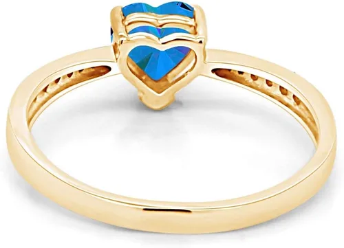 Vista 4 de AFFY Anillo de promesa de corazón solitario de oro de 14 quilates sobre plata esterlina, regalo para ella