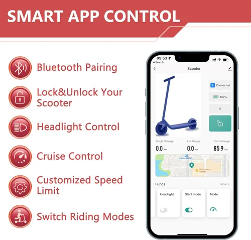 Vista 2 de Maxshot Electric Scooter, 19-20 MPH Max Speed, 15-28 Miles Range Negro