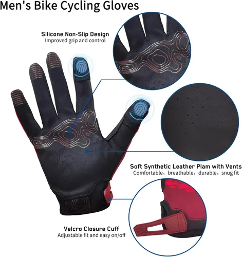 Vista 2 de Guantes de ciclismo para paseos cortos, guantes de correr, guantes de pesca, pantalla táctil, ligeros, elásticos, excelente agarre, para uso diario
