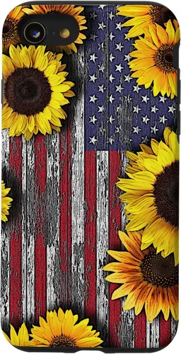 Vista 18 de American Flag with Sunflowers Case for iPhone 17