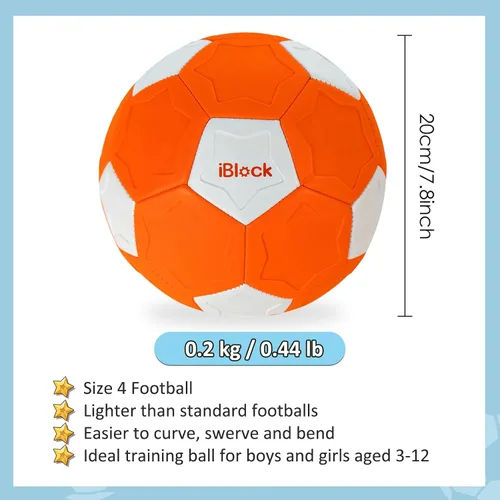 Vista 4 de Balón de fútbol Curve para niños tamaño 4, pelota de fútbol suave Swerve para niños y niñas, juegos de actividades en interiores y exteriores, juego