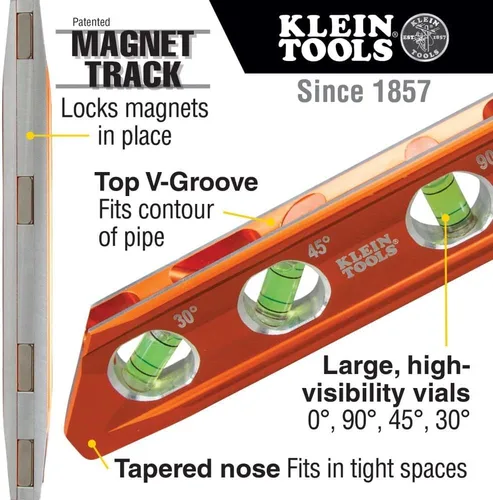 Vista 6 de Klein Tools 935DAG - Nivel digital electrónico y medidor de ángulo, (mide rangos de 0 a 90° y 0 a 180°) mide y establece ángulos