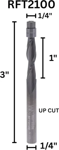 Vista 2 de Whiteside Router Bits RFT2100 1/4-Inch Diámetro Espiral Flush Trim Up Cut