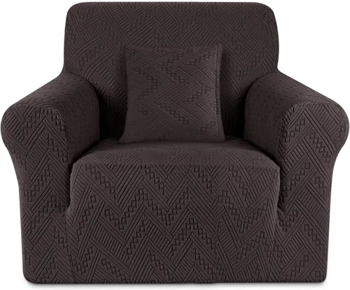 Vista 27 de Ruaozz Funda elástica para sofá de 1 pieza, fundas para sofá de 3 cojines, funda universal antideslizante para sofá, funda lavable de jacquard