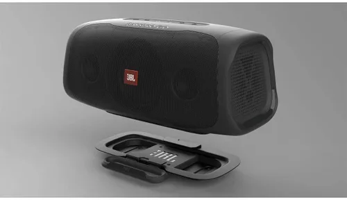 Vista 5 de JBL BassPro Go - Subwoofer alimentado para vehículo y altavoz Bluetooth portátil de rango completo, Negro