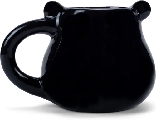 Vista 4 de ESNCHMG-BR - Taza de té de cerámica brillante con carácter de oso negro gordito de 20 onzas para tu bebida matutina favorita