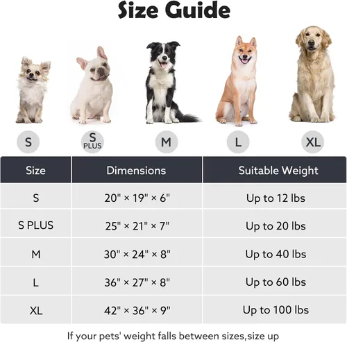 Vista 5 de JOEJOY Cama para Perro de Tamaño Mediano, Cama para Mascotas Ortopédica Lavable de Forro Polar de Pana Suave Premium con Funda de Cremallera