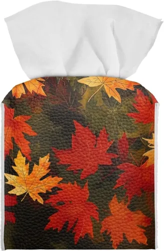 Vista 25 de Lindas decoraciones de ajolote con estampado de animales, caja de pañuelos de cuero, soporte de Navidad, organizador de papel de seda impermeable