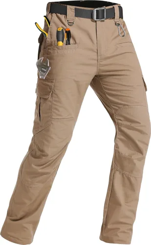 Vista 12 de Men's Tactical Pants Lightweight Water Resistant Cargo Pants Flex Ripstop EDC Work Hiking Outdoor Pants