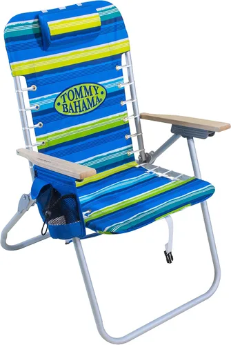 Vista 15 de Tommy Bahama Hi-Boy 17" Seat Height 4-Position Lace-Up Suspension Folding Beach Backpack Chair