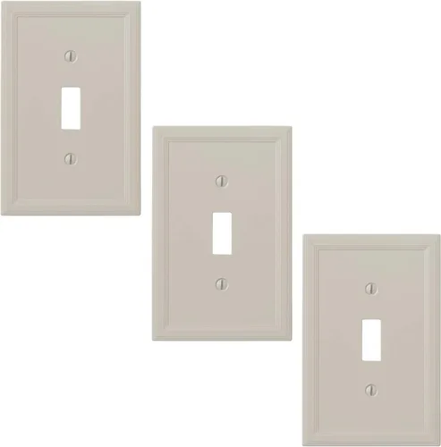 Vista 14 de Cubiertas de interruptor de luz, placas aisladas de pared de palanca única para enchufes eléctricos, placas de interruptor único de 1 banda