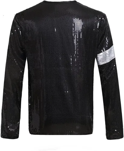 Vista 2 de Xfang chamarra para dizfraz MJ Billie Jean con guante Negro