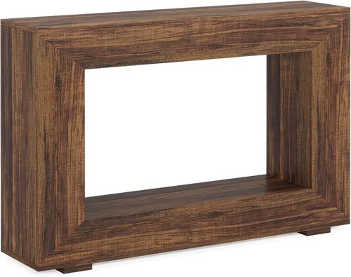 Vista 7 de Tribesigns - Mesa consola de granja, mesa de entrada de 47 pulgadas con almacenamiento, mesa decorativa de pasillo con estilo industrial para sala