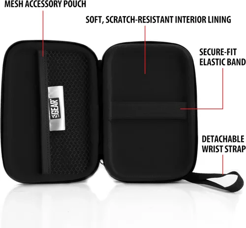 Vista 6 de USA GEAR Funda de viaje pequeña para estimuladores musculares de unidad TENS compatible con Belifu, HiDow, AUVON 2 unidades de salida