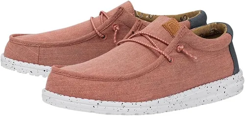 Vista 4 de HEYDUDE - Mocasines de lona lavada Wally para hombre, mocasines sin cordones, cómodos y ligeros
