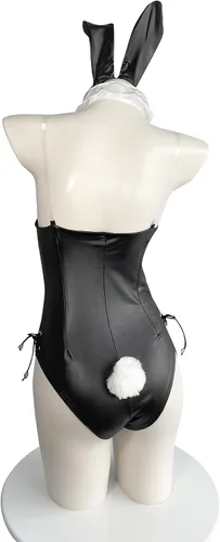 Vista 6 de mzenuop Disfraz de conejo, disfraz de anime para mujer, disfraz de Halloween para mujer, conjunto con medias