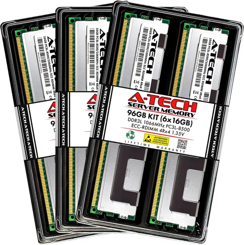 Vista 71 de A-Tech 4GB DDR3 1333MHz PC3-10600R ECC RDIMM 1Rx4 Rango único 1.5V Registrado DIMM 240-Pin Módulo de actualización de memoria RAM de servidor