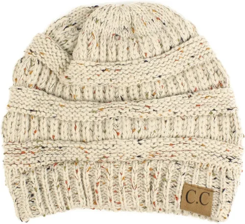 Vista 77 de CC Classic Winter Fall Trendy Chunky Stretchy Cable Knit Beanie Hat 2 tonos púrpura/azul marino