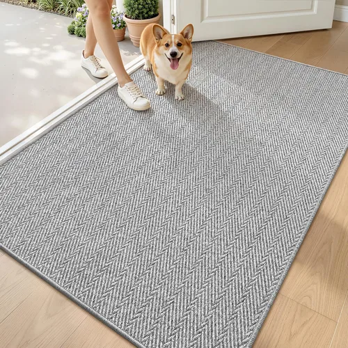 Vista 33 de LUMI Tapete ultradelgado para puerta de interior de 17 x 30 pulgadas, tapete de entrada antideslizante, tapete de perfil bajo, tapete de diseño