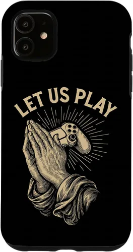 Vista 8 de Funny Gamer Prayer Pun Video Game Controller Retro Gaming Case for iPhone 16