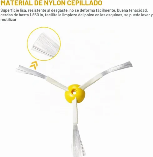 Vista 4 de INF Cepillo lateral de repuesto compatible con iRobot Roomba 500/600/700